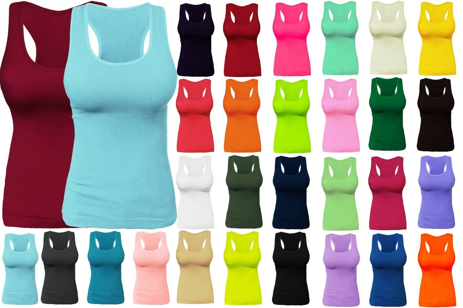 Ribbed Racerback Tank Top Camisole One Size