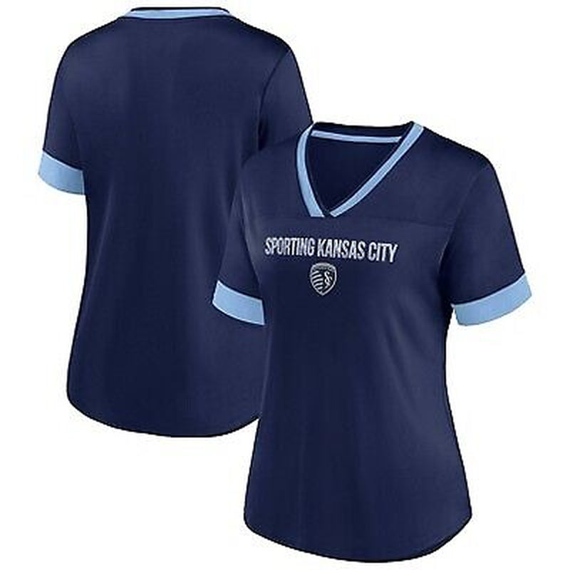 MLS Sporting Kansas City Women'S Two Tone V-Neck Jersey - S