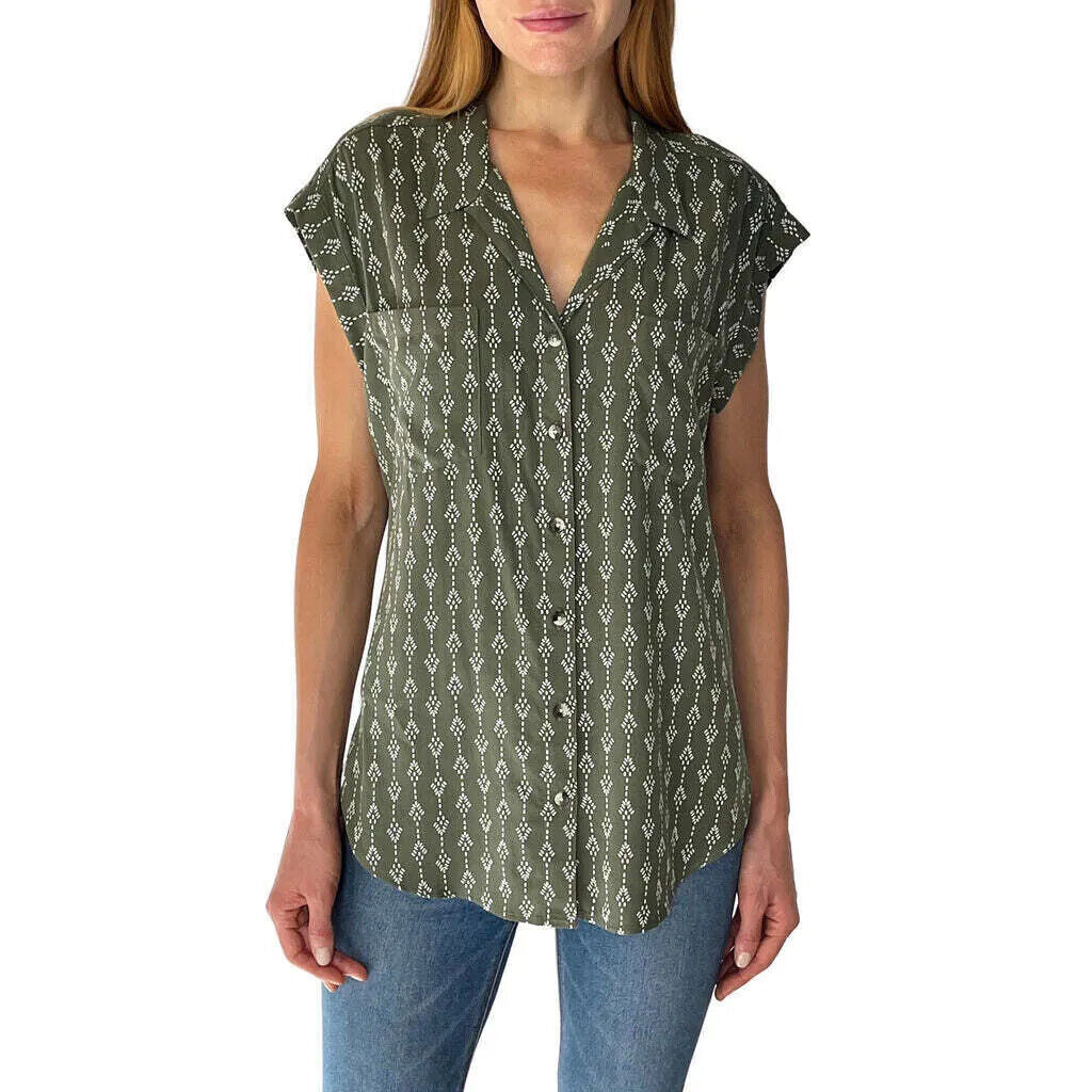 Jachs NY Girlfriend Women’S Printed Short Sleeve Blouse - Colors Sizes - 1577525