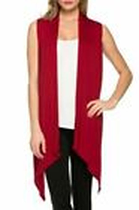 Women Sleeveless Irregular Loose Casual Cardigan Coats Knitting Long Top Vest US