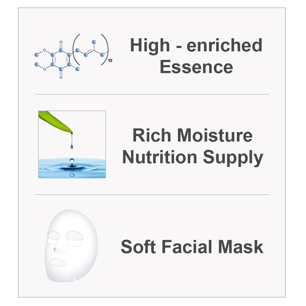The Elixir Beauty Korean Beauty Collagen Premium Essence Full Face Facial Mask Sheet Pack Sea Weed Essence 23G, 10 Packs (Pack of 10)