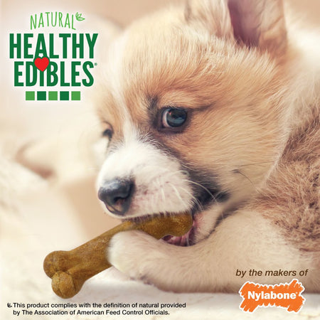 Healthy Edibles Puppy Natural Long Lasting Variety Dog Chew Treats Roast Beef, Turkey, & Apple, & Bacon X-Small/Petite - up to 15 Lbs. (3 Count)