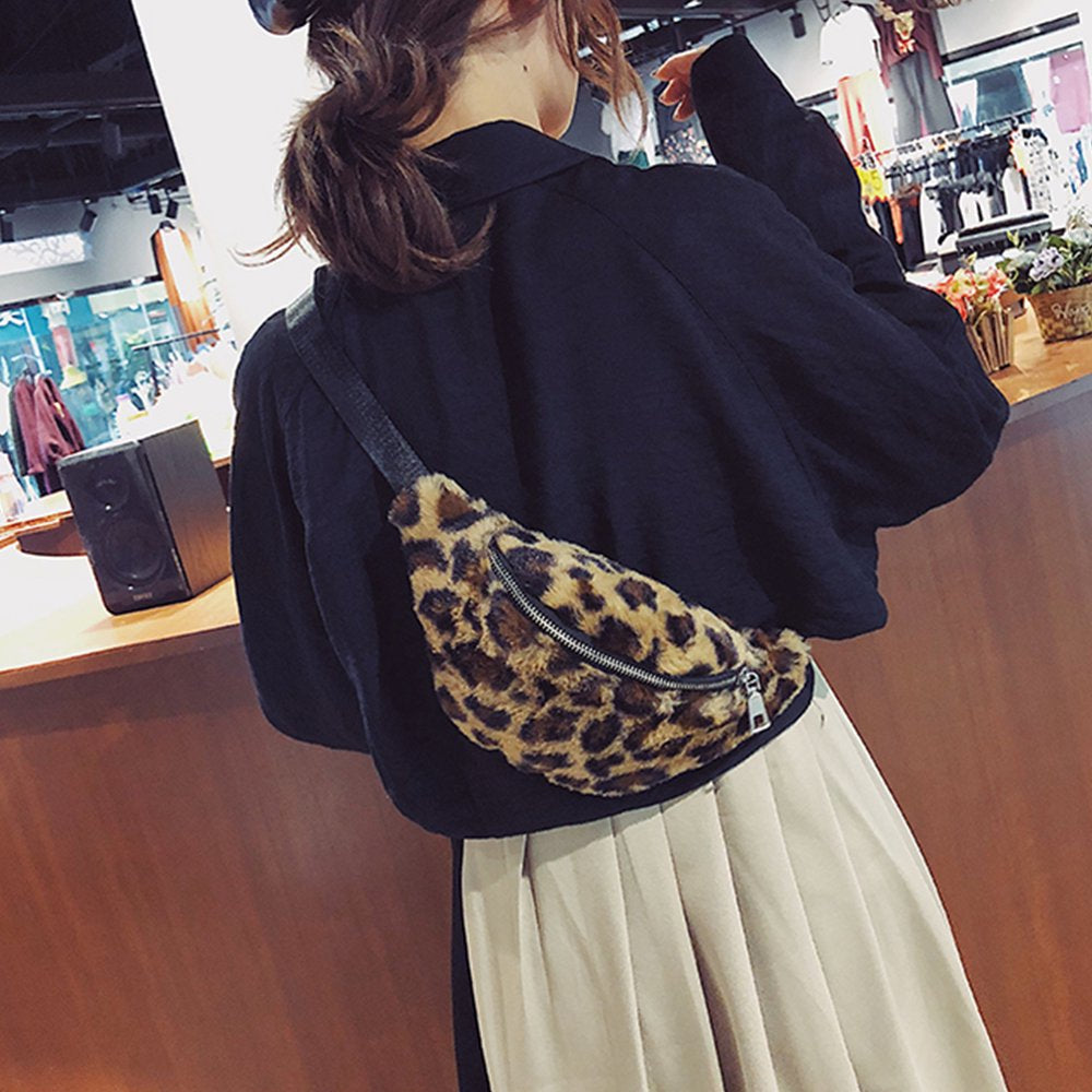 Waist Bag Fanny Pack Packs Small Leopard Travel Belt Crossbody Stash Winter Autumn Fall