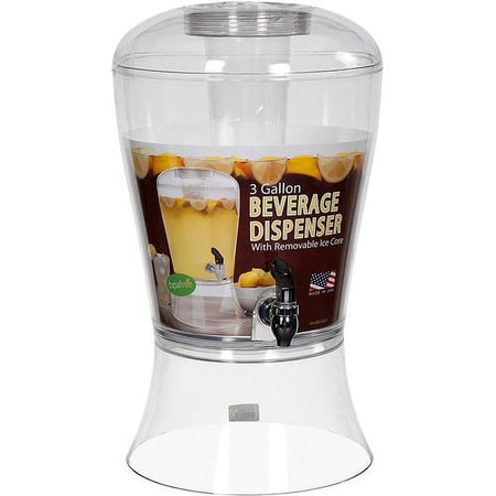 3 Gallon Clear Acrylic Beverage Dispenser with Ice Core