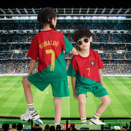 Kids | RONALDO #7 PORTUGAL  Futbol Sports Soccer Jersey T-Shirts & Shorts 00133