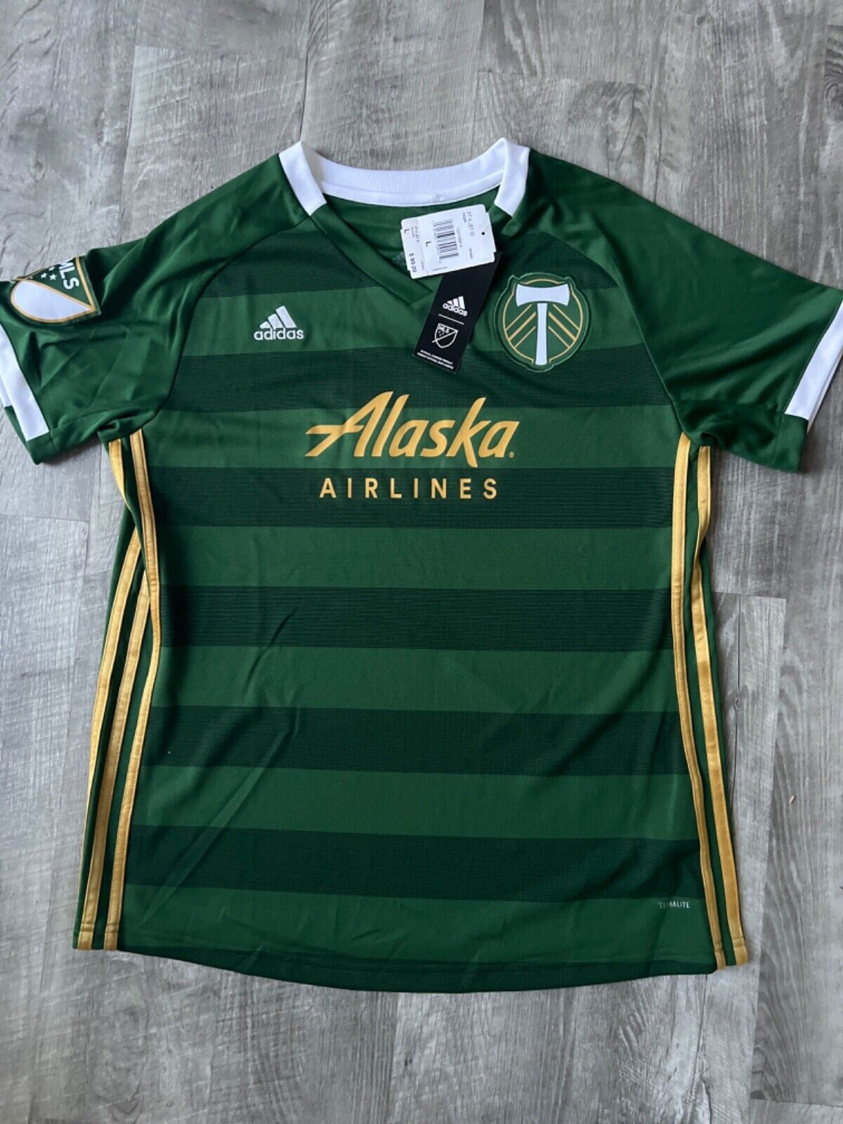 ADIDAS MLS PORTLAND TIMBERS WOMEN'S SOCCER JERSEY DP4822 SIZE LARGE NWT $90