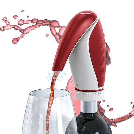 Electric Wine Aerator, Rechargeable Wine Dispenser Pump, Automatic Wine Pourer, Portable One Touch Wine Decanter and Dispenser for Travel,Gifts for Dad and Wine Lovers(Red White)