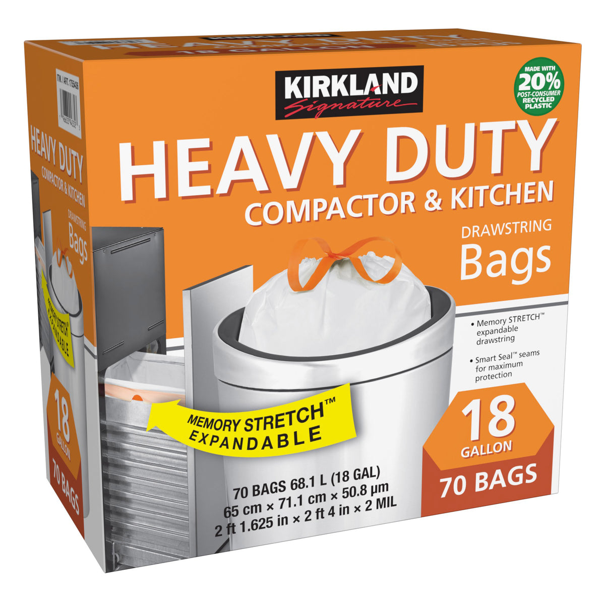 18-Gallon Compactor & Kitchen Trash Bag, 70-Count