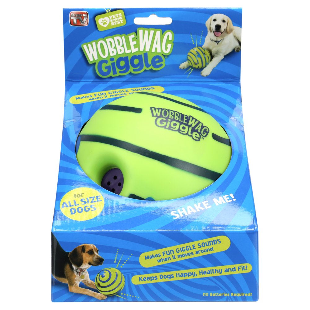 Wobble Wag Giggle Ball Dog Toy, Tear-Resistant, Green