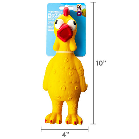 Playful Buddy Yellow Chicken Dog Toy, Chew Level 2