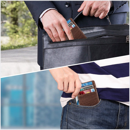 RFID Credit Card Holder Minimalist Card Cases & Money Organizers Front Pocket Wallet for Men & Women