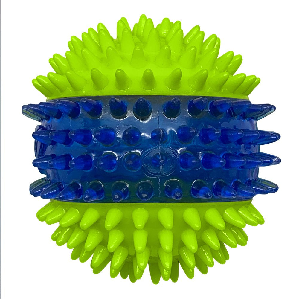 LED Light up Dental Spikes Squeak Ball Dog Toy, 2.7 Inches