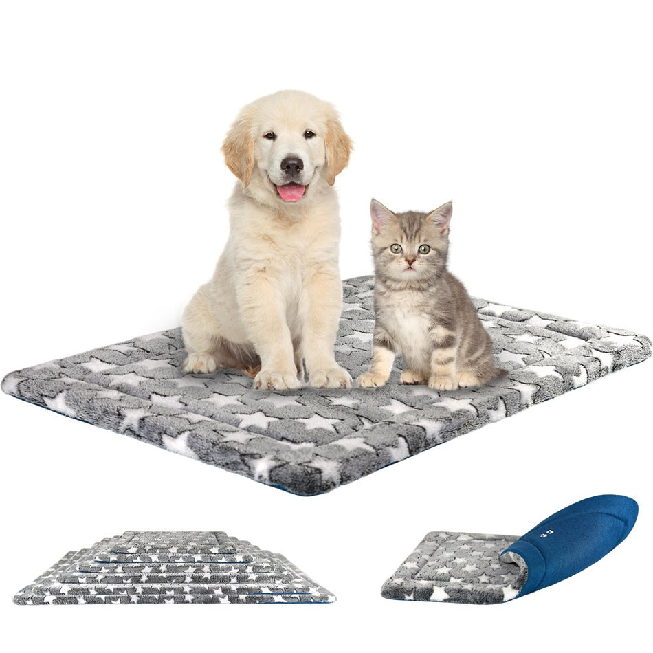 Dog Bed Mat Pad Reversible(Cool&Warm) Waterproof Crate Dog Bed Pad Machine Washable Pad for Medium Dogs and Cats