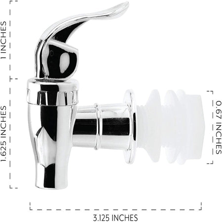 Cornucopia Push Style Spigot for Beverage Dispenser Carafe, Replacement Lever Pour Spout for Beverage Dispenser