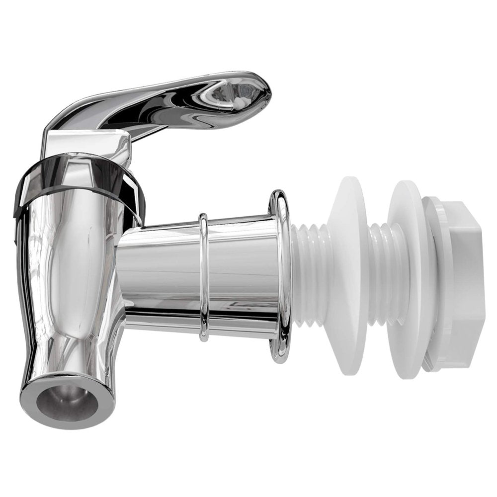 1 Pack Silver Beverage Dispenser Replacement Spigot, Push Style Spigot for Beverage