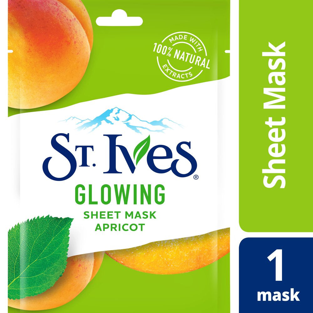 Skin Care Sheet Mask Glow Apricot 1 Ct