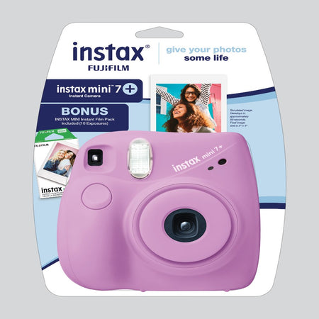 film INSTAX Mini 7+ Exclusive Blister Bundle with Bonus Pack of Film (10-Pack Mini Film), Lavender