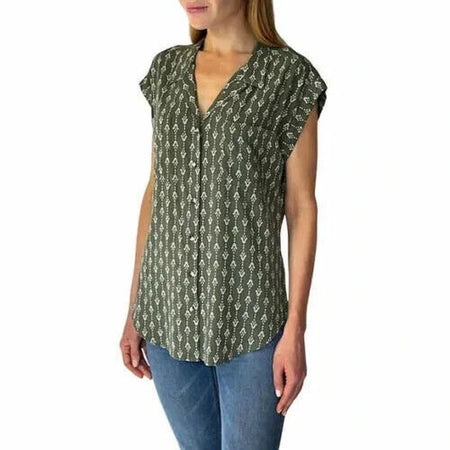 Jachs NY Girlfriend Women’S Printed Short Sleeve Blouse - Colors Sizes - 1577525