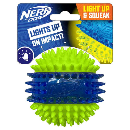 LED Light up Dental Spikes Squeak Ball Dog Toy, 2.7 Inches