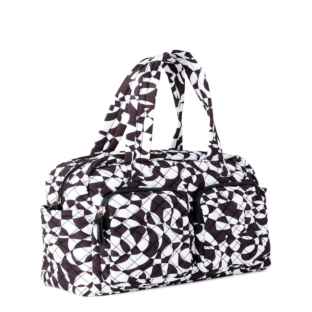 Women'S Double Pocket Weekender Black White Kaleidoscopic