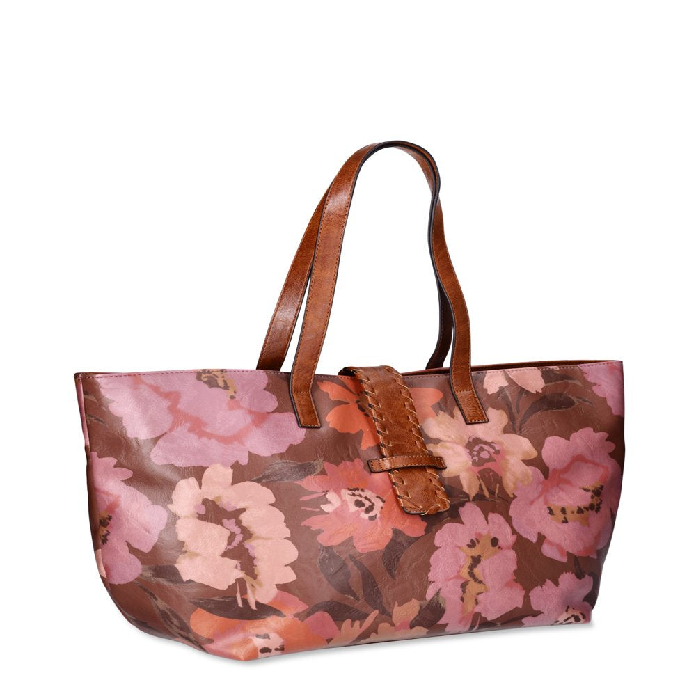 Floral Printed Tab Tote Bag, Women'S