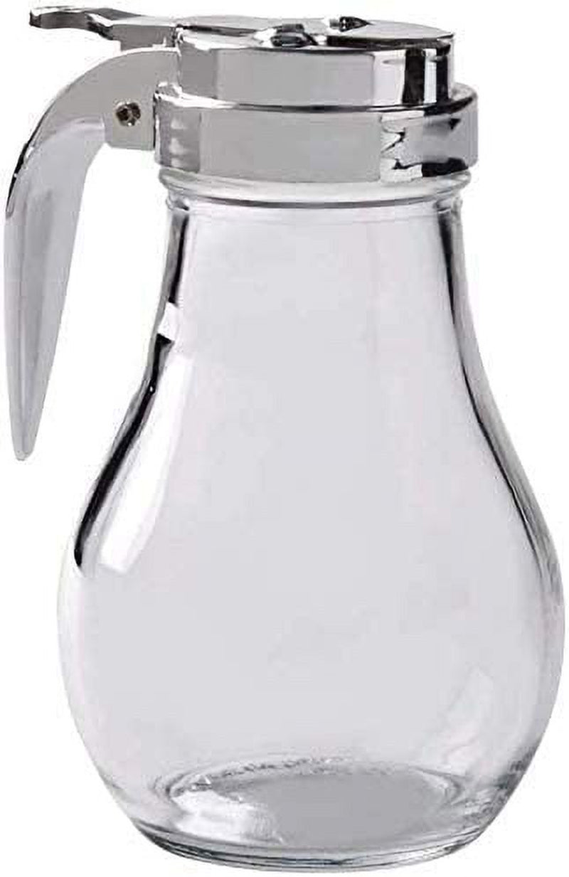 Glass Syrup Dispenser with Cast Zinc Top, 6-Ounce