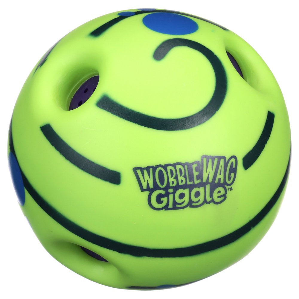 Wobble Wag Giggle Ball Dog Toy, Tear-Resistant, Green