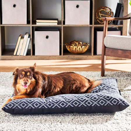 Tufted Pillow Dog Pet Bed, Medium, Black, 27" X 36"