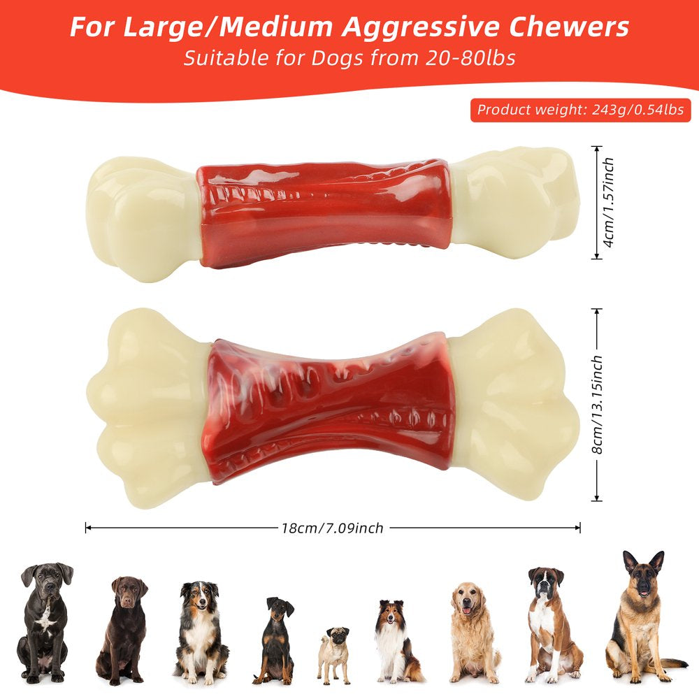 Dog Toys for Aggressive Chewers Large Breed, Beef Flavor Nylon Durable Dog Teething Chew Toys Nylon Bones for Medium Large Dogs