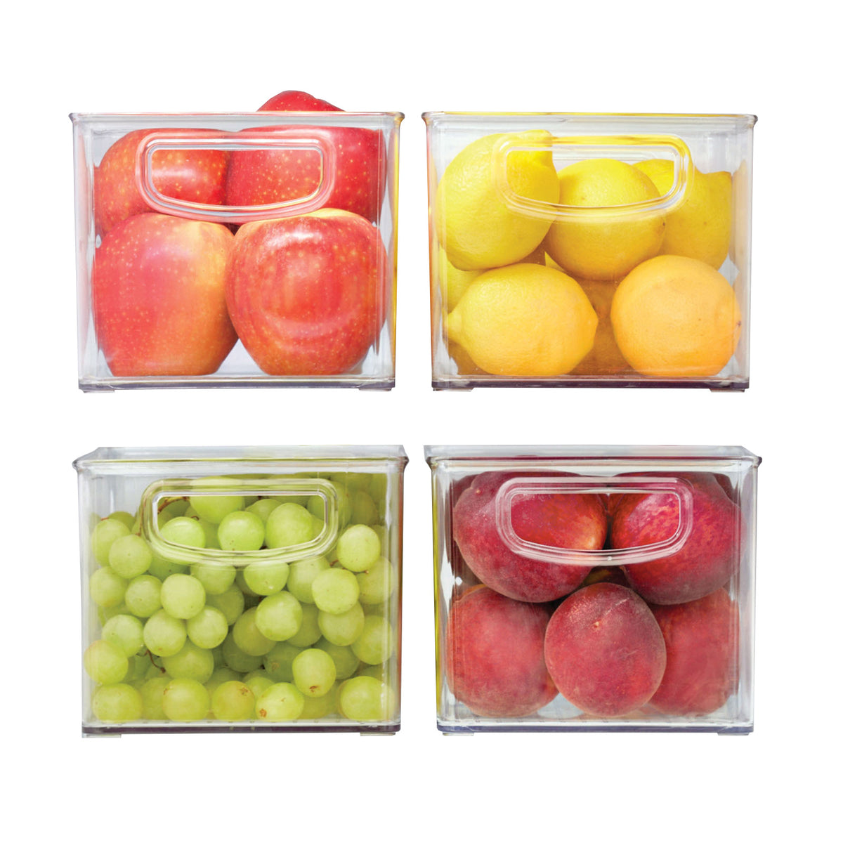 Linus Plastic Fridge/Pantry Kitchen Organizer Bins, Set of 4