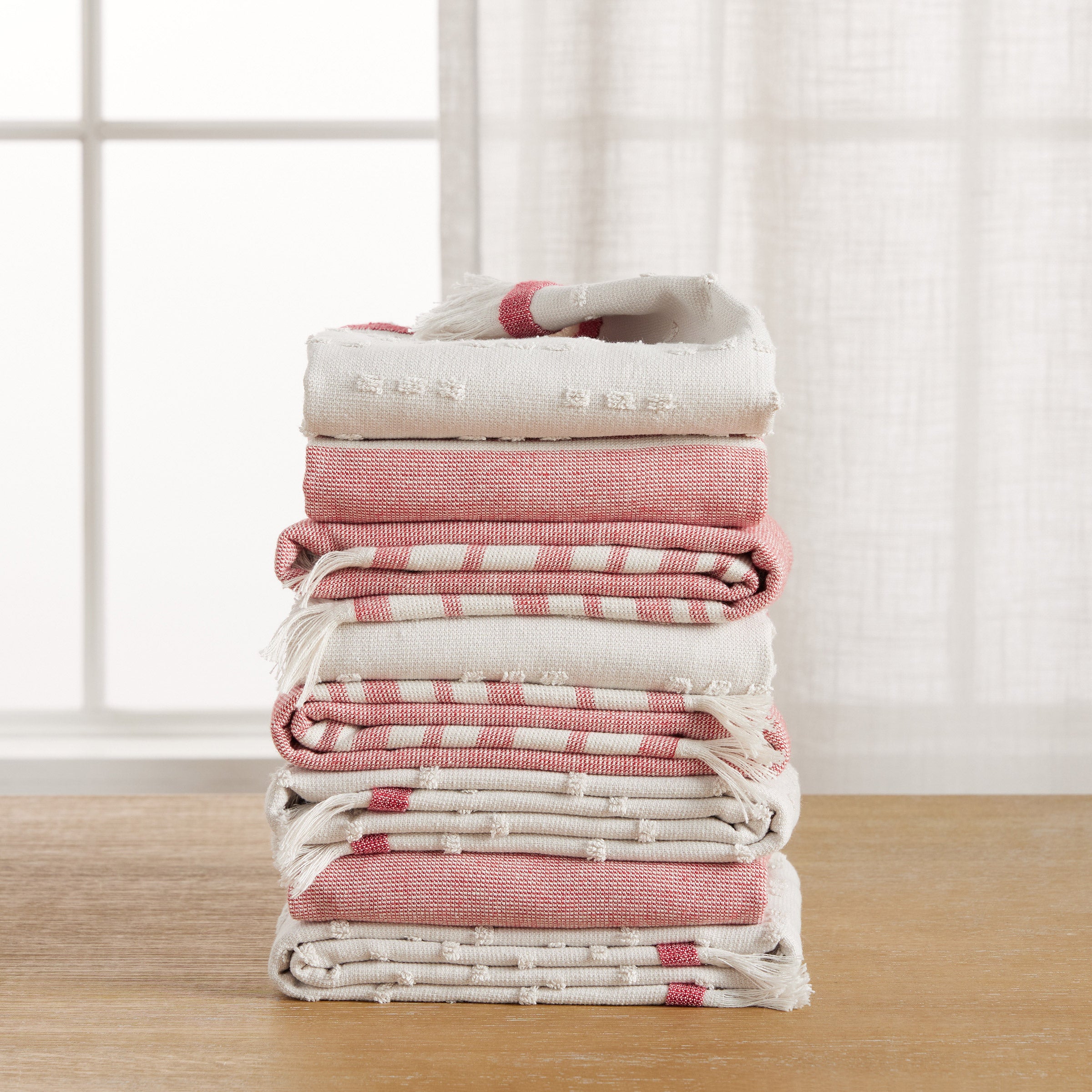 Vintage Stripe Kitchen Towels, 8-Piece Set